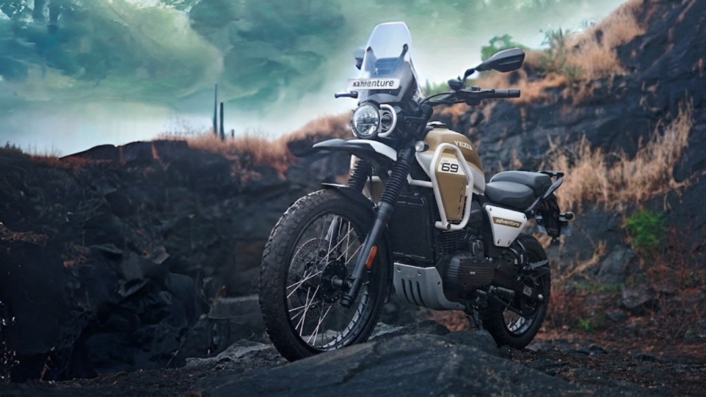 2026 Yezdi Adventure first look front three-quarter view